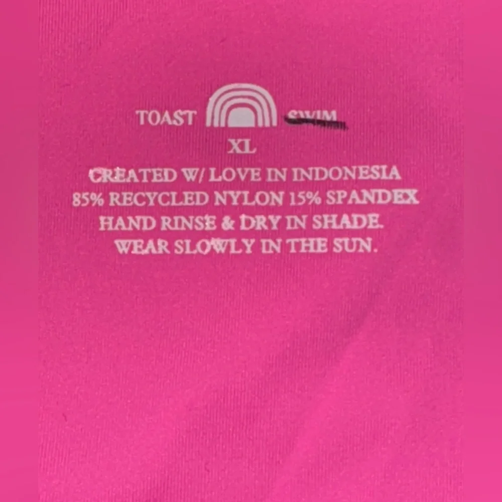 NWT Toast Swim Free People Solid High Cut Pink One Piece Swimsuit - XL - Picture 7 of 9